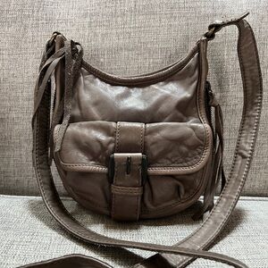 Aldo Rare Vintage Handcrafted Natural Milled Genuine Leather Boho Crossbody Bag